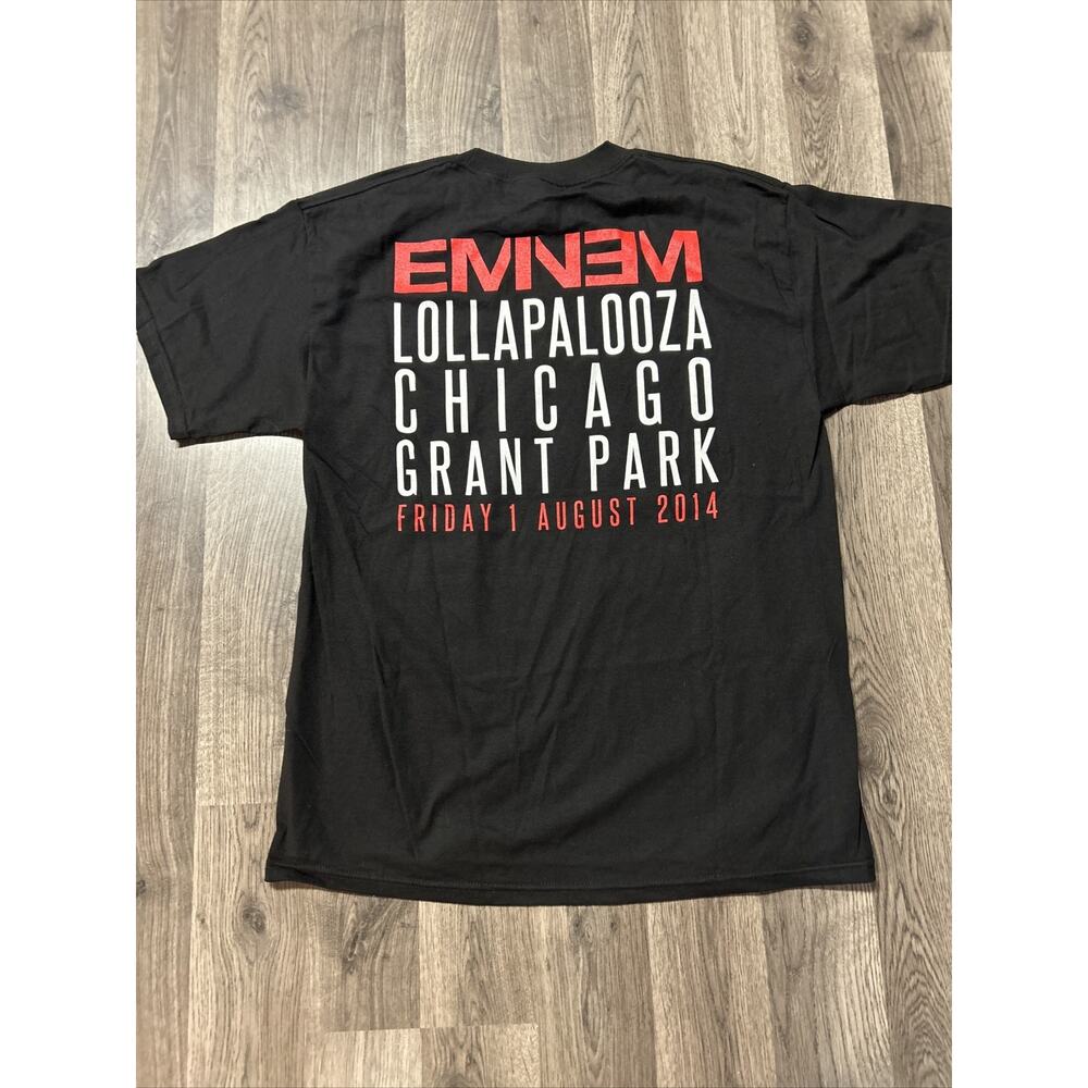 2014 Eminem Lollapalooza Devil Horns Black Graphic Print T-Shirt Large 2 Avail.